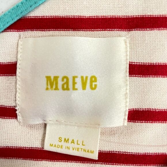 Anthropologie Maeve Marketa Red Stripe One Shoulder Dress Small - Picture 6 of 6